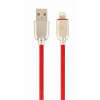 Gembird Premium rubber 8-pin charging and data cable, 1m, red CC-USB2R-AMLM-1M-R
