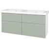 Dreja Umyvadlová skrinka PORTO SZZ4 125 - N01 Biela lesk / Úchytka T00 / L20 Mint Grey vysoký lesk