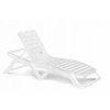 Nastaviteľné lehátko ku bazénu biele VYPR