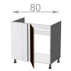 Casarredo Dolná rohová drezová skrinka š.80, v.82, Modena BCS80822, biela/biely mat