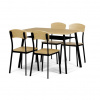 Autronic Jedálenský set so 4 stoličkami, 110x70x76cm, mdf, dub, AUT-O2222 OAK