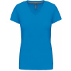 KARIBAN VINTAGE V-NECK K381 / Dámske tričko s krátkym rukávom - tropical blue M