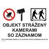 Objekt strážený kamerami so záznamom, samolepka
