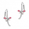 Náušnice Ružová vážka Colibra - postriebrené