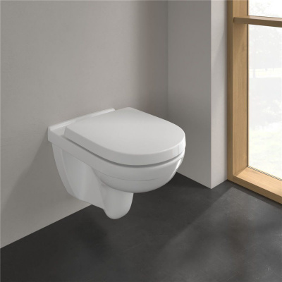 VILLEROY & BOCH O.novo Combi-Pack, závesné WC s DirectFlush + WC sedátko s poklopom, s QuickRelease a Softclosing, biela alpská, 5660HR01