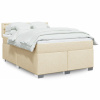 Posteľný rám boxspring s matracom krémový 160x200 cm látka-ForU-3285958