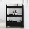 vidaXL Úzky úložný vozík 3 poschodia čierny dub z MDF 869250