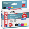 Edding Ink náhradní Brother LC-980BK, LC-980C, LC-980M, LC-980Y kompatibilní kombinované balení barva EDD-433 18-433