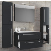 VCM VCM 5-dielna umývadlová skrinka Badinos 2 zásuvky 60 cm so zrkadlom a 2 vysokými skrinkami, čierna