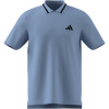 adidas Essentials Mens Cotton 3-Stripes Polo Shirt Glow Blue L
