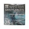 Wellion Safety LANCETS 25G LANCETA bezpečnostná priemer 1,8 mm sterilná jednorazová 200 ks