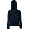 Fruit of the Loom Mikina Premium Lady-Fit Hooded Jacket s kapucí na zip, dámská COT-162118a3601 S Navy deep