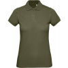 B&C | Inspire Polo /women, Dámske piqué polo z bio bavlny, zelená urban khaki, M