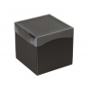 Darčeková krabica s priezorom 150x150x150 mm, čierna