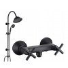 RETRO DAŽĎOVÁ SPRCHA ČIERNA + sprchová batéria