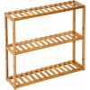 tectake 401648 regál policový bambus 3 police 60x15x54,5cm - hnedá