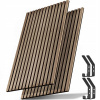 2 kusy akustických drevených panelov, vrátane 4x háčikov, 120 × 60 cm
