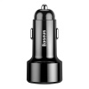 Baseus Magic Series 45W dvojitý QC USB digitálny displej čierny auto nabíjačka