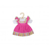 Hračka Bigjigs Toys Růžové šaty s pruhovaným lemováním pro panenku 34 cm