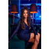 Dámske šaty SUK0422 Tmavo modrá - Roco Fashion 38 tmavě modrá