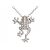 Náhrdelník reťazca striebro ropucha žaba drahokamu (Náhrdelník reťazca striebro ropucha žaba drahokamu)