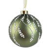 Vianočná sklenená ozdoba guľa zelená/biela matná 1ks, 15 cm - Zelená