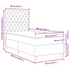 vidaXL Postel s matracom tmavo modrá 90x200 cm zamat - Modrá - 275820-292554