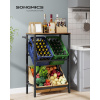 SONGMICS Kovový stojan LIFEWIT pre 4 prepravky s policou, nosnosť 340 kg 70 x 117 x 40 cm hnedá