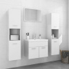Súprava kúpeľňového nábytku lesklá biela drevotrieska-ForU-3071051