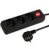 Prodlužovací přívod BLOW PR-370WSP, 3 zásuvky s vypínačem, černý 5m