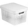 Curver Úložný box s víkem a puntíky Infinity 17 l bílá