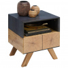Carryhome NOČNÝ STOLÍK, farba duba, tmavosivá, 45/50/40 cm - Nočné stolíky - 002798002004