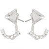 Crystal-ZONE Náušnice DOUBLE šikmá kocka 8mm / štrasový ródium