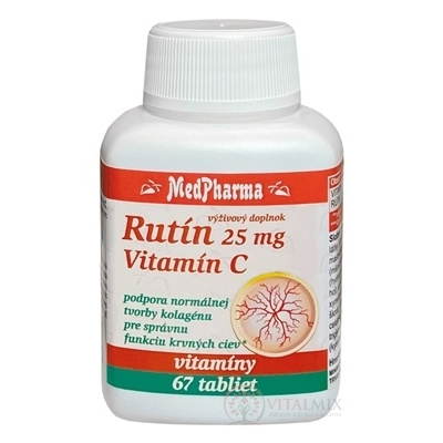 MedPharma RUTÍN 25 mg + Vitamín C 100 mg tbl 67 ks