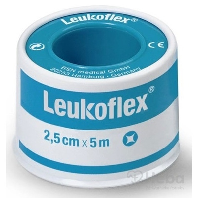 Leukoflex náplasť na cievke, 2,5cm x 5m, 1x1 ks