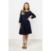 Dámske tmavomodré rozšírené šaty, A662 XL