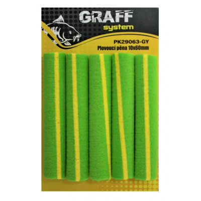 Graff Plávajúce pena 10mm x 60mm Zeleno-žltá 5ks