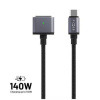 FIXED Nabíjecí opletený kabel s konektory USB-C/MagSafe 3, 2m, 140W, šedý