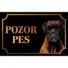 Boxer - Kovová tabuľka POZOR PES