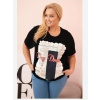 Kesi Włoski Dámska bavlnené tričko Plus Size s nápisom „Day Dream“ čierna + tmavomodrá