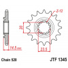 JT Reťazové koliečko JT JTF 1345-13RB 13T, 520 pogumované
