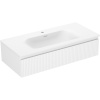 Mexen Rivel kúpeľňová skrinka 100 cm s umývadlom Vela, 1 zásuvka, ryhovaná, biela mat - 91A20-10023-1-BF01-W23M01