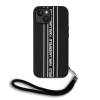 Karl Lagerfeld PU Saffiano Athleisure Stripe and Strap Zadní Kryt pro iPhone 15 Pink KLHCP15SPAMSCNSP