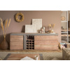 Bighome - Komoda akácia 215x45x75 béžová lakovaná AMSTERDAM