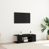 vidaXL TV skrinka s LED svetlami, čierna, dubová, 90x39x30 cm, kompozitné drevo 862562