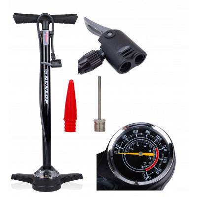 Pumpa na bicykel - Dunlop - podlahové čerpadlo pre bicykle s tlakom