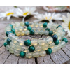 Prehnit s malachitom náramok pre deti (guľôčky 6 mm)
