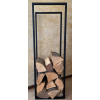 Stojan na palivové drevo LOFT XXL 120x40 cm ČIERNY VYPR