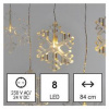 Vianočné osvetlenie EMOS 8 LED girlanda - snehové vločky, 84 cm, vonkajšie aj vnútorné, teplá biela (DCGW06)