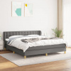 vidaXL Boxspring posteľ s matracom tmavosivá 160x200 cm látka - Sivá - 106601-206711